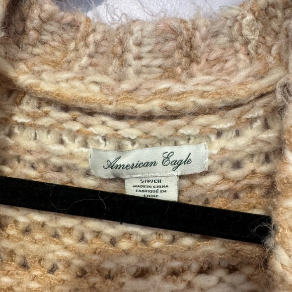 Brown tan and cream stripe heavy American Eagle cardigan - Picture 2 of 3